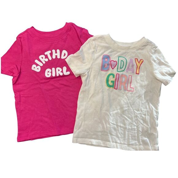 2 NWOT/EUC Birthday Girl T-Shirts / Size 3T - Picture 1 of 4